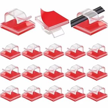 Imagem de 100 peças de clipes de luz de Natal de plástico transparente - Organizadores de fio adesivo para luzes externas, luzes de fadas e cabos de parede, transparente
