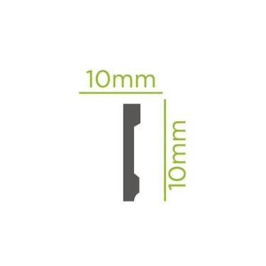 Imagem de Kit com 5 Barras Rodapé de Poliestireno Slim 10cmX10mm Liso 12m - Ripl