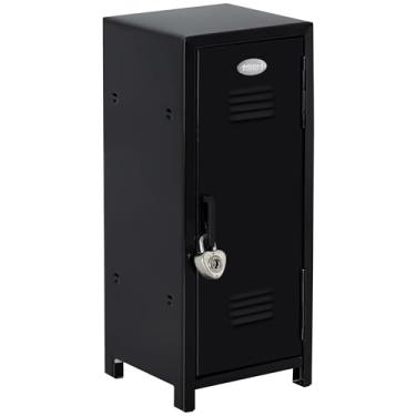 Imagem de SAFEMini Locker com cadeado e chaves, pequeno armário de metal para desktop, organizador de armazenamento de mesa para meninas, cofre para dinheiro e cofre para meninas (preto)