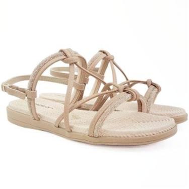 Imagem de Sandália Rasteirinha Piccadilly Tira Strass Palmilha Confort-Feminino