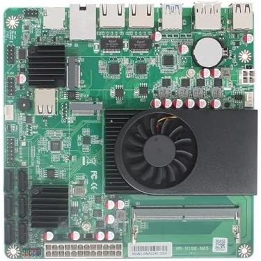 Imagem de HKUXZR 1 placa mãe Intel N150 NAS 10G 2*i226-V 2.5G 3LAN Intel N150 NAS 6 baias 6*SATA3.0 2*M.2 NVMe 1*DDR5 Soft Router ITX Mainboard (N150 10GB NAS)