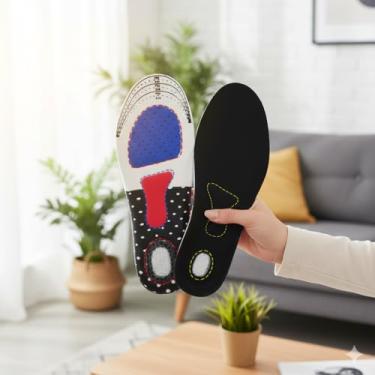 Imagem de Palmilha Ortopédica Silicone Alívio Dor Fascite Conforto Para Caminhar