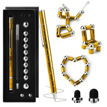 Imagem de SUKIPIN Caneta fidget magnética, dourada, dourada para adolescentes, caneta magnética para descompressão, canetas fidget para adultos (ouro)