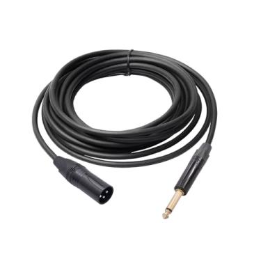 Imagem de XCPHGFM Cabo de áudio de 6,35 mm TRS estéreo macho para XLR macho cabo de interconexão balanceado cabo de remendo concha de liga de zinco para misturador microfone alto-falante plug and play plugue b