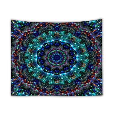 Imagem de Microtecido de parede de flores de tapeçaria Mandala 150x150cm