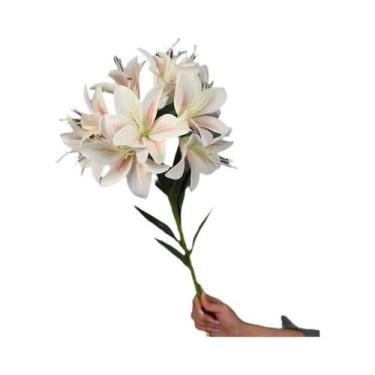 Imagem de Buquê De Flores De Seda Lírio Com 10 Hastes Longas Para Decoração De E