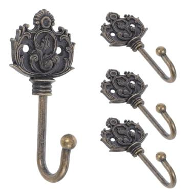 Imagem de Ciieeo Conjunto de 4 Ganchos de Parede Vintage Em Metal Com Parafusos, Resistentes E Com um Único Pino, Ideais para Pendurar Toalhas, Casacos, Chapéus E Chaves - Acabamento Dourado para Cozinha,