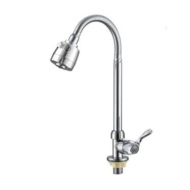 Imagem de Torneira de cozinha Torneira cromada de 1/4 de volta para montagem em parede flexível na bancada (BANCADA)