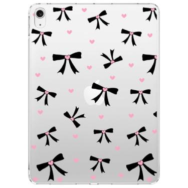 Imagem de VibrantFruitique Capa para iPad (A16) 11ª geração 2025 27.9 cm/10ª geração 2022 27.7 cm, Sweet Heart Bow, capa de cristal transparente, fina, leve, antiarranhões e amortecedor de poliuretano