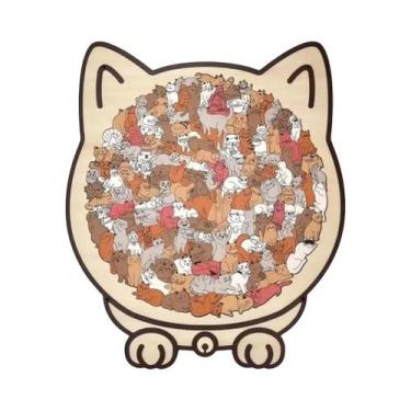 Imagem de Quebra-Cabeça De Madeira Em Forma De Gato Para Amantes De Gatos, 135 P