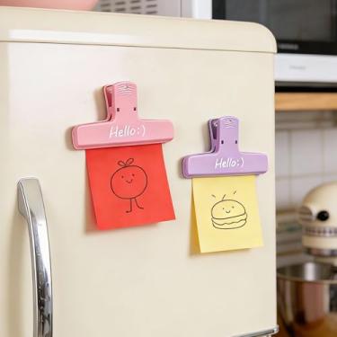 Imagem de Clipes para saco, clipe magnético para armazenamento de alimentos, resistente, clipe de comida de plástico para batatas fritas, lanche, cozinha, geladeira, jardim, costura, tecido, alfinetes de roupas