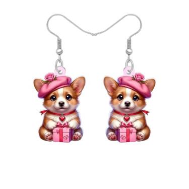 Imagem de Brincos fofos para mãe de cachorro presentes de dia dos namorados para sua esposa, brincos pendentes de acrílico para filhotes, joias de animais, presentes de dia dos namorados para amantes de cães