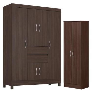 Imagem de Guarda Roupa Casal Ecom 2 com Sapateira Multiuso Golden - Demóbile - D