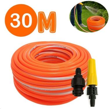 Imagem de Mangueira 30m Laranja Antitorção P/ Jardim quintal E Uso Doméstico Cas