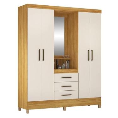 Imagem de Guarda Roupa Casal Capelinha Pérsia Cinamon Touch Off White  Demóbile 