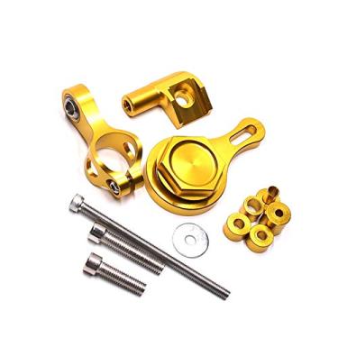 Imagem de AEHON Estabilizador de direção de amortecedor CNC para motocicleta, controle de segurança invertido linear com suporte para YZF R6 2006-2017 YZFR1 kit de montagem (suporte dourado)
