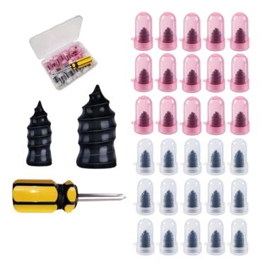 Imagem de Pregos de borracha para reparo de pneus, plugues de reparo de pneus confiáveis com chave de fenda, parafusos de reparo de pneu, parafuso de plugue de pneu de autoatendimento, kit de primeiros socorros