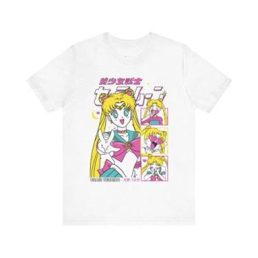 Imagem de Camiseta Gráfica Retro Sailor Moon Dos Anos 90, Verão, Algodão, Moda C