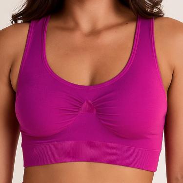 Imagem de Top Selene Sem Costura Poliamida Esportivo Academia Macio Sem Bojo Reforçado Fitness Corrida 20905-Feminino