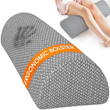 Imagem de Almofada de joelho grande para pessoas que dormem de lado, almofada de espuma viscoelástica meia lua para pernas, design ergonômico, almofada de elevação de cunha para dormir de lado e de costas