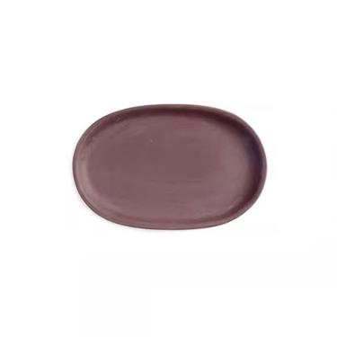 Imagem de Pires de plantas Prato elíptico para plantas de argila e areia roxa, bandejas gotejamento para jardinagem doméstica 5,9 polegadas(Purple)