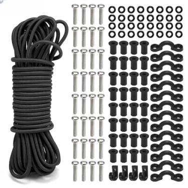 Imagem de Kit de Rigging para Deck com 115 Peças Acessório Kayaks e Canoas Acessórios Transporte Práticos Kayak Barco Canoa Corda Ganchos J Parafusos Porcas Arruelas Olhos Padejo