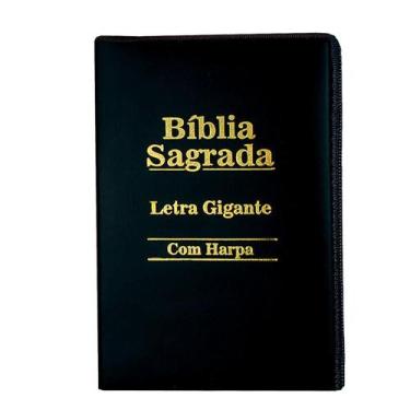 Imagem de Bíblia Sagrada Letra Gigante - Ziper - Preta - C/ Harpa Cristã - REI D