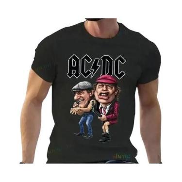 Imagem de Camiseta Masculina De Manga Curta Com Estampa Da Banda De Rock AC DC Y