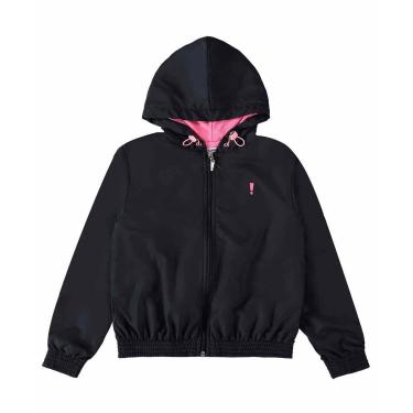 Imagem de Jaqueta Infantil Menina Corta Vento Preta C/ Capuz Nina Go-Feminino