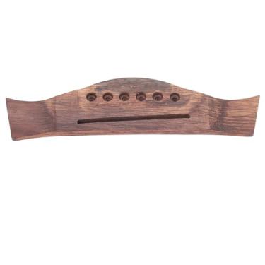Imagem de WALFRONT Ponte de Guitarra de Sela de jacarandá, Peças de Reposição de Guitarra Acústica Pré-entalhadas para 6 Cordas, Ressonância Aprimorada e Tocabilidade para Tom Claro