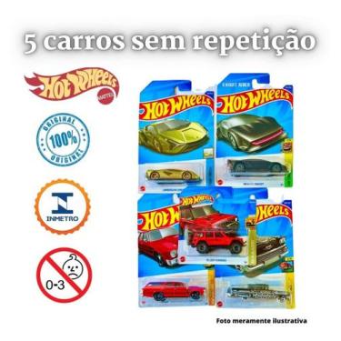Imagem de Kit 5 Carrinhos Hotwheels Sortidos Sem Repetir Original
