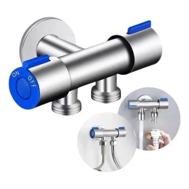 Imagem de 2X Torneira Registro Banheiro Acabamento Em Inox Válvulas