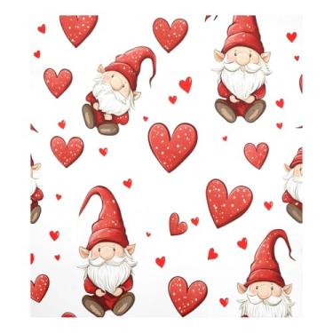 Imagem de Qilmy Capa de ímã de máquina de lavar louça de gnomo fofo dia dos namorados 58 x 66 cm capas decorativas de geladeira para porta frontal adesivo de folha magnética máquina de lavar louça painel