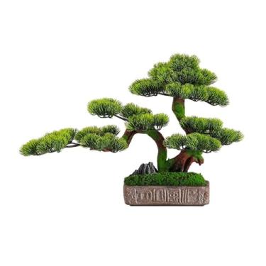 Imagem de Plantas falsas restaurante hotel vegetação falsa planta em vaso de pinheiro falso enfeites de mesa de centro decorações chinesas simulação pinheiro bonsai decoração