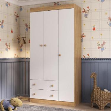 Imagem de Guarda-roupa Infantil 92cm 3 Portas e 2 Gavetas Encanto Multimóveis MP4447