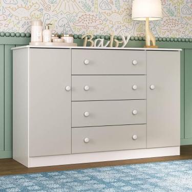 Imagem de Cômoda Infantil 125cm 2 Portas e 4 Gavetas Encanto Multimóveis MP4450