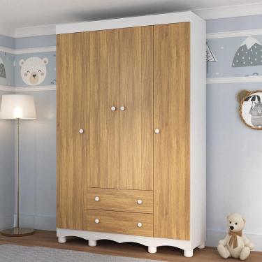 Imagem de Guarda-roupa Infantil 122cm 4 Portas e 2 Gavetas Dengo Multimóveis MP4438
