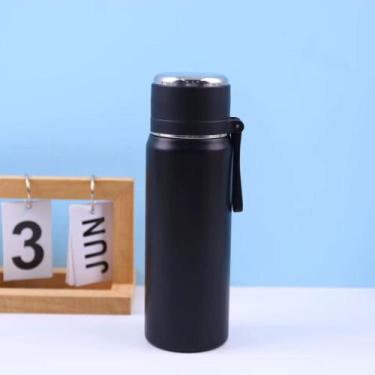 Imagem de Garrafinha De Agua Escolar Infantil C/ Trava De Segurança Preto 380Ml 