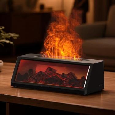 Imagem de Depisuta Difusor de Aromaterapia para Lareira, Umidificador Difusor de óleo Essencial de 320 Ml Com Luzes e Temporizador RGB de 7 Cores, para Quarto de Casa e Escritório