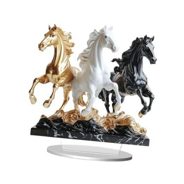 Imagem de UGPLM Enfeite de cavalo em acrílico 2D com suporte, decoração criativa para o Ano do Cavalo, ideal para estante, armário ou mesa de escritório, Style a