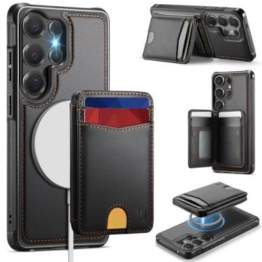 Imagem de Usroom Capa carteira para Samsung Galaxy S25 Ultra compatível com Magsafe, suporte magnético 2 em 1 com bloqueio de RFID, suporte destacável, à prova de choque, capa para celular para Galaxy S25 Ultra