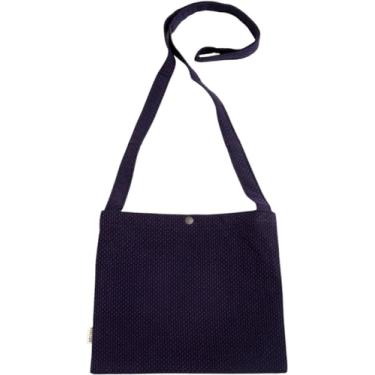 Imagem de Edoten Bolsa tiracolo Sacoche Feita no Japão Tecido Sashiko Algodão 100% Bolsas de ombro masculinas femininas, Roxo liso