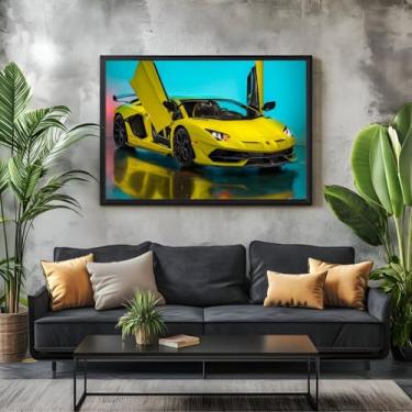 Imagem de Quadro Decorativo Super Carros Esportivos de Luxo Sala Escritório 100x70 (02, Preto, 100x70)