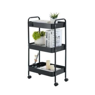 Imagem de Carrinho Multiuso 3 Prateleiras Gala Metal Preto N035173B Conthey
