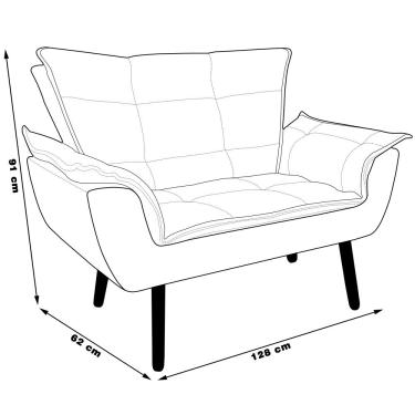 Imagem de Poltrona Namoradeira Pés Palito Charger Veludo Preto - Gran Belo