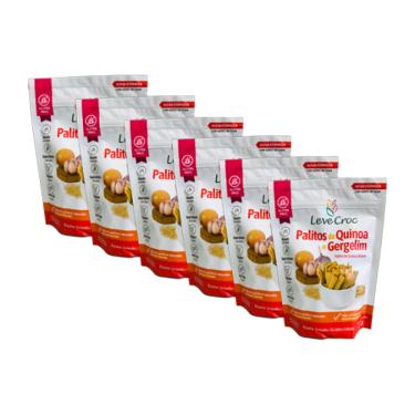 Imagem de Kit 6X: Biscoito Palito Quinoa/Gergelim Sem Glúten Leve Crock 120g