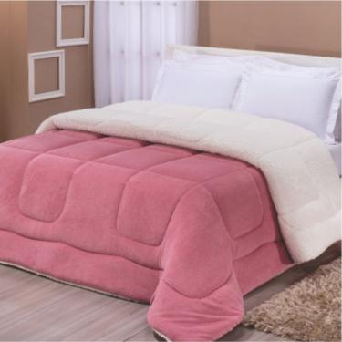 Imagem de Edredom Coberdrom Pryme Solteiro Sherpa e Manta - Rosa