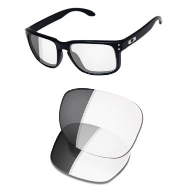 Imagem de OSharp Lentes de reposição para óculos de sol Oakley Holbrook OO9102-57 mm - HD Polarizado, espelhado, proteção UV e ajuste perfeito, Claro a cinza fotocromático - não polarizado
