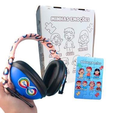 Imagem de Abafador de Barulhos Para Autistas Arco Rosa e Caixa Para Colorir Para Meninas