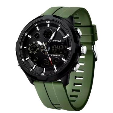 Imagem de Relógio Digital Masculino Estilo Esportivo Duplo Display á Prova D'água Verde